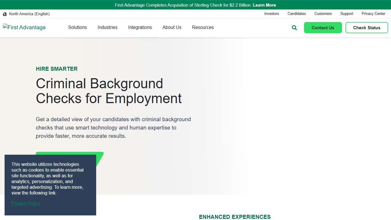 Criminal Background Checks First Advantage North America